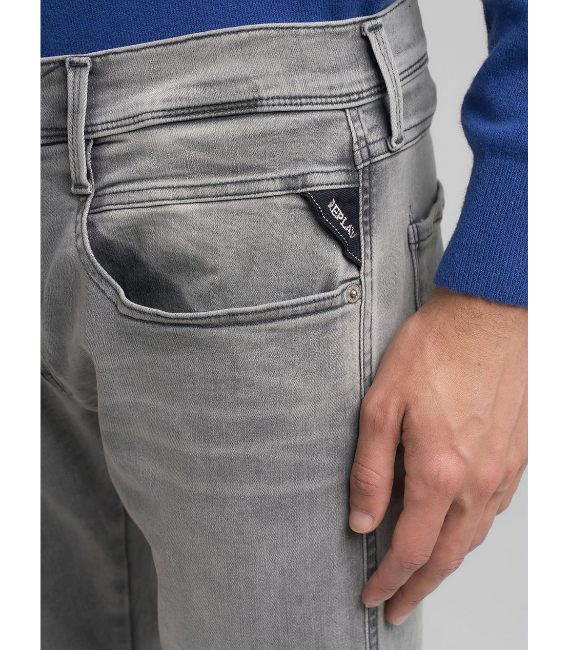 スリム ANBASS Hyperflex Dust スーパーストレッチデニム 詳細画像 ライトグレー 5